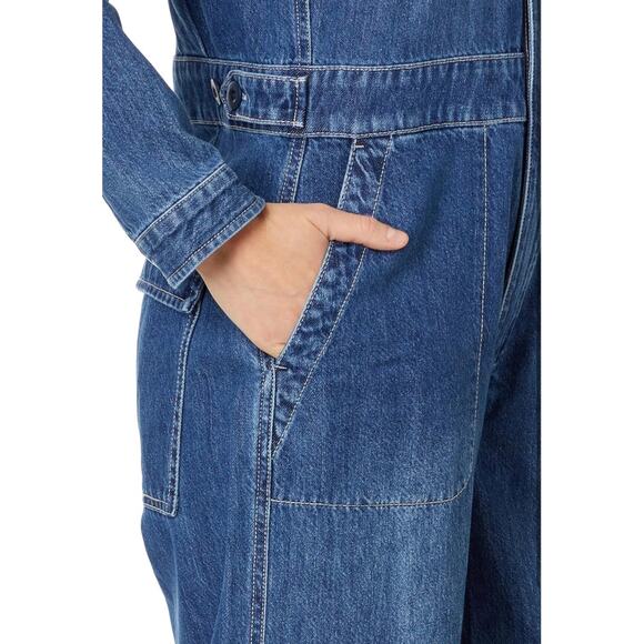 Madewell NWT Dewitt Wash Zip Front Iconic Utility Coverall Denim Jumpsuit XS - Picture 4 of 15
